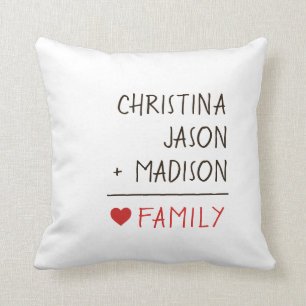 Family Names Math for Family of Three Cushion