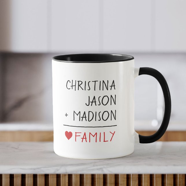 Family Names Math Love for Family of Three Mug (Creator Uploaded)