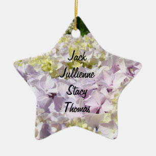 Family Names Oranament Dad Mom Children Floral Ceramic Tree Decoration