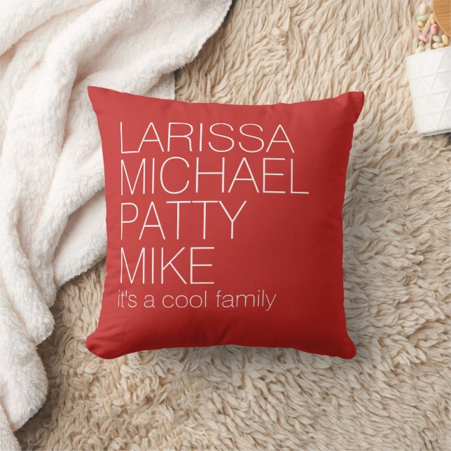 Family Names Typography RED Cushion (Blanket)