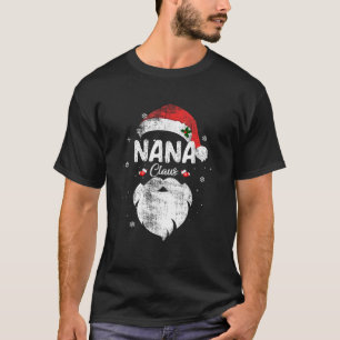 Family Nana Claus Christmas Santa s Hat Pajama Mat T-Shirt