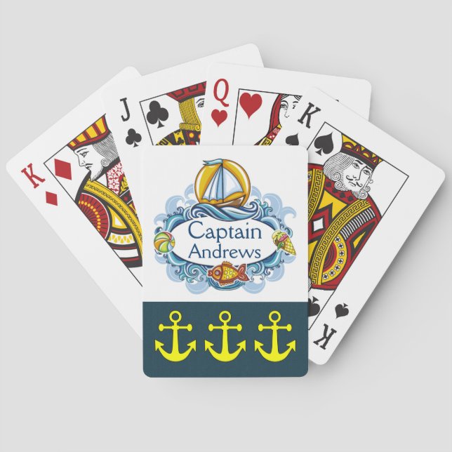 Family / Nautical Captain Playing Cards - SRF (Back)