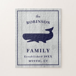 Family Nautical Name Rustic Jigsaw Puzzle