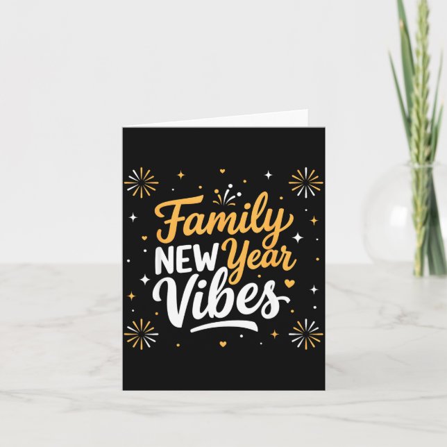 Family New Year 2026 Matching Party Crew  Card (Front)
