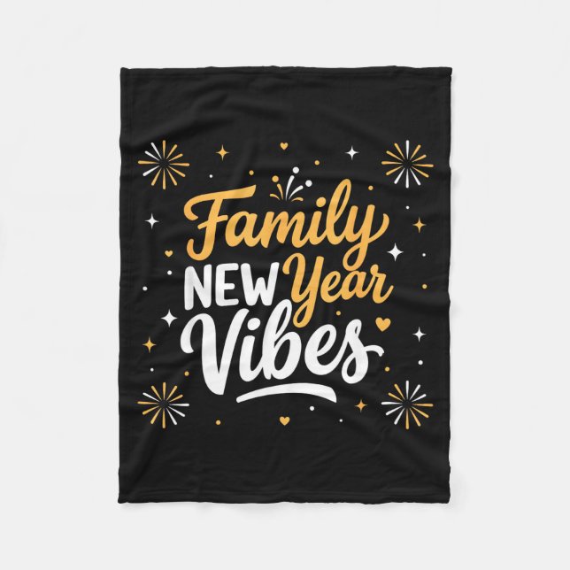 Family New Year 2026 Matching Party Crew  Fleece Blanket (Front)