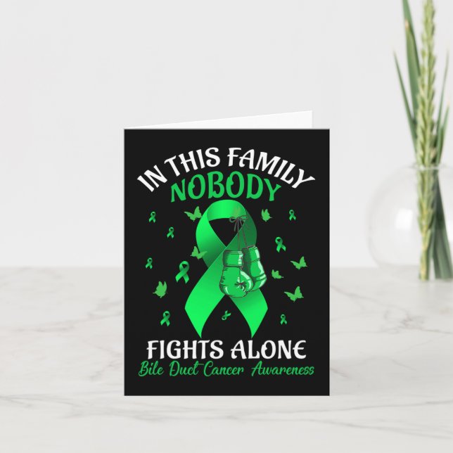 Family Nobody Fights Alone Bile Duct Cancer Awaren Card (Front)