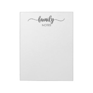 Family Notes Writing Notepad
