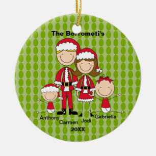Family of 4 Christmas Ornament