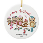 Family of 5 Owl Family Christmas