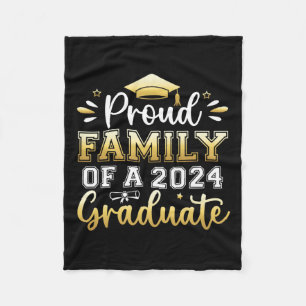 Family Of A 2024 Graduate Senior Graduation Men Wo Fleece Blanket