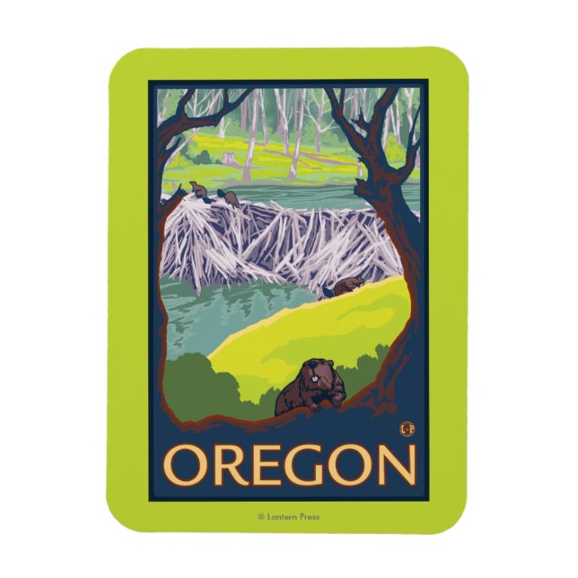 Family of Beavers Magnet (Vertical)