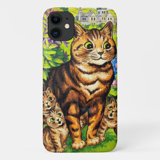 Family of Cats in a Garden, Louis Wain Case-Mate iPhone Case (Back)