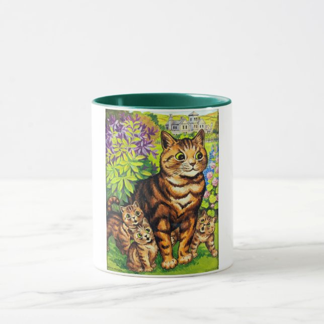 Family of Cats in a Garden, Louis Wain Mug (Center)