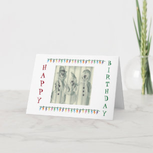 **FAMILY OF CUTE SNOWMEN** BIRTHDAY AT CHRISTMAS HOLIDAY CARD