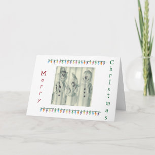 **FAMILY OF CUTE SNOWMEN** SAY MERRY CHRISTMAS HOLIDAY CARD