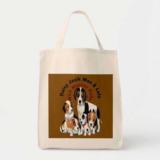 Family of Dogs: Mother and Puppies -  Tote Bag (Front)
