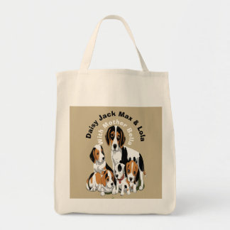Family of Dogs: Mother and Puppies - Tote Bag