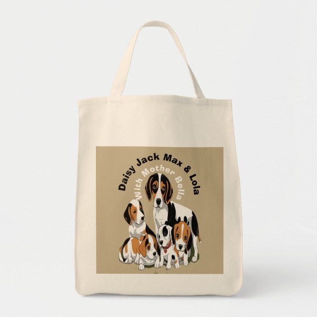 Family of Dogs: Mother and Puppies -  Tote Bag (Front)