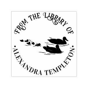 Family of Ducks Ducklings Library Book Name Self-inking Stamp