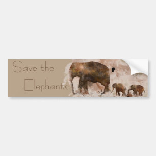 FAMILY OF ELEPHANTS BUMPER STICKER