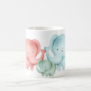 Family Of Elephants Mum Dad And Baby Coffee Mug