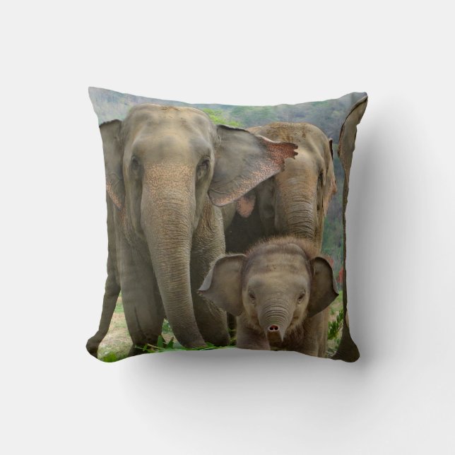 FAMILY OF ELEPHANTS PILLOW (Front)
