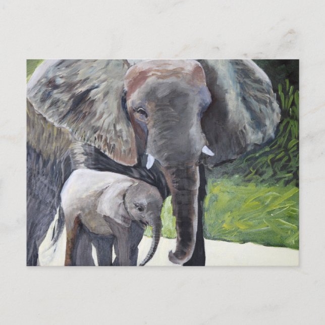 Family of Elephants Postcard (Front)