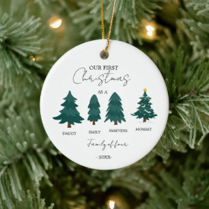 Family of Four first Christmas non-photo  Ceramic Tree Decoration