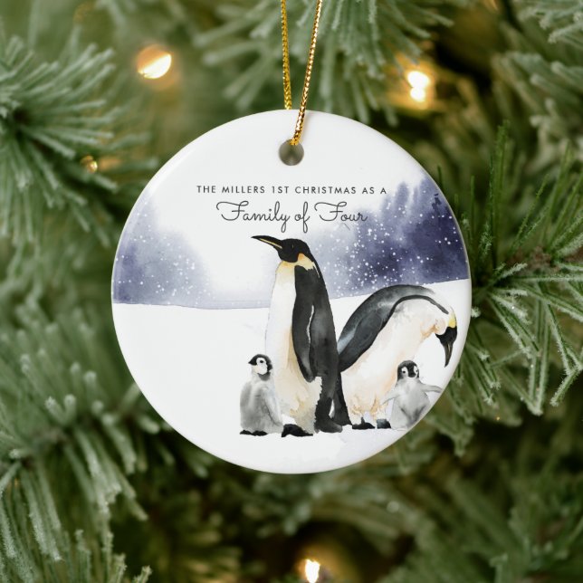Family of Four Personalised Christmas Ornament (Tree)