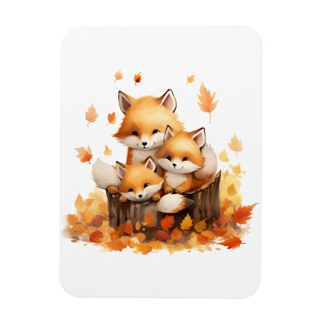 Family of Foxes Flexible Photo Magnet  (Vertical)