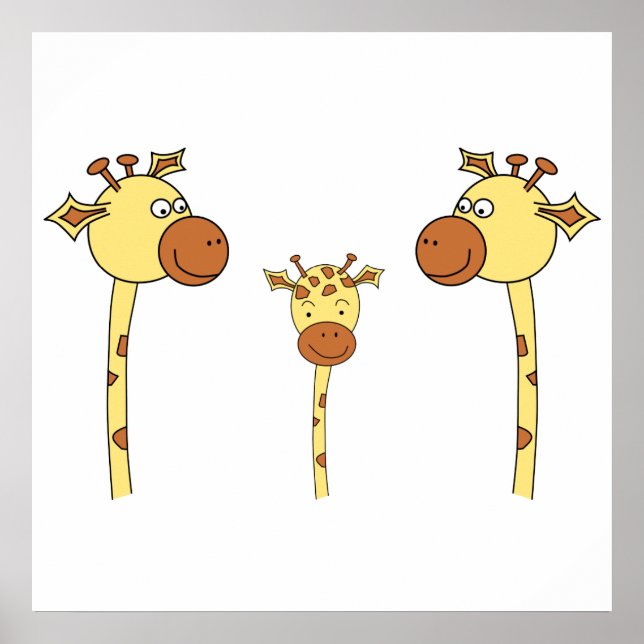 Family of Giraffes. Cartoon. Poster (Front)