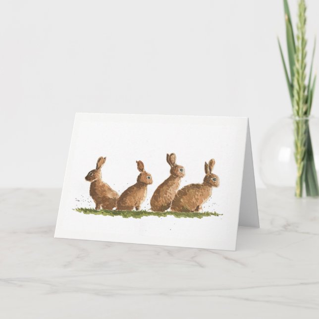 Family of Hares Holiday Card (Front)