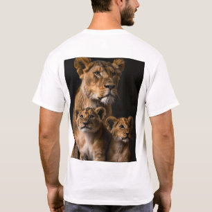 Family of Lions - Lion Cub and Female Lioness T-Sh T-Shirt