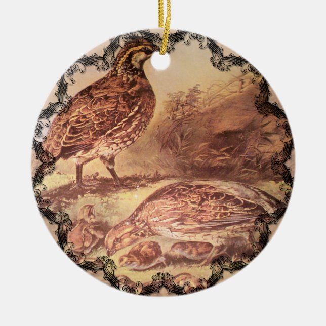 Family of Quail Ornament (Front)