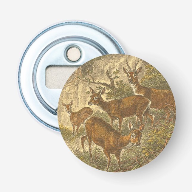 Family of Roe - Deers in a Forest Bottle Opener (Front)