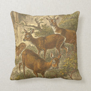 Family of Roe - Deers in a Forest Cushion
