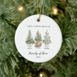 Family of Three Christmas Ornament - New Baby<br><div class="desc">Family of Three Christmas Ornament,  PERSONALIZED with your names.</div>