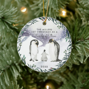 Family of Three First Christmas Ornament