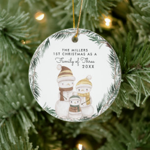 Family of Three   First Christmas Ornament