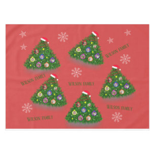 Family on Christmas Tree Tablecloth