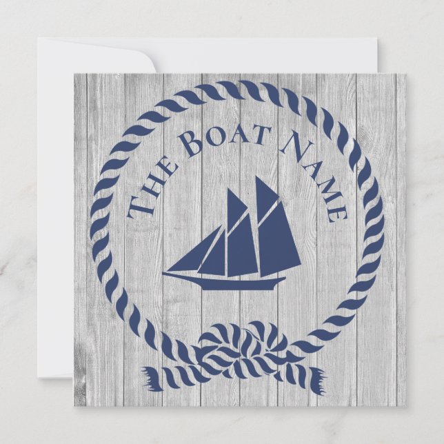 Family or Boat Name Navy Anchor Rope Nautical   (Front)