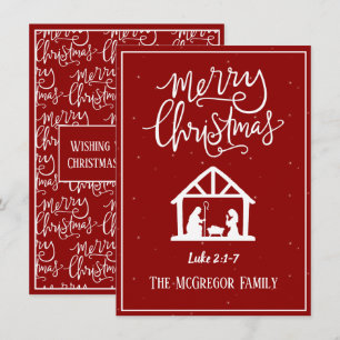Family or Business Name Nativity Merry Christmas Card