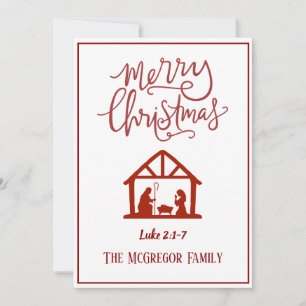 Family or Business Name Nativity Merry Christmas Holiday Card