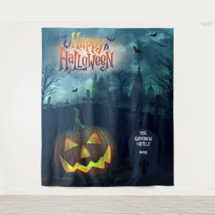 Family or Company Halloween Party Backdrop Tapestry