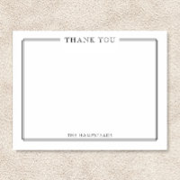 Family  or Couples Elegant Black White Stationery
