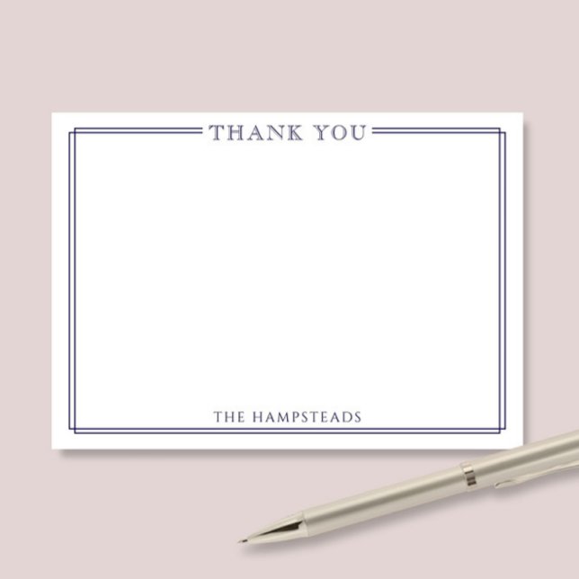 Family or Couples Elegant Dark Blue Thank You Card (Creator Uploaded)