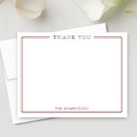 Family or Couples Elegant Dark Red Stationery