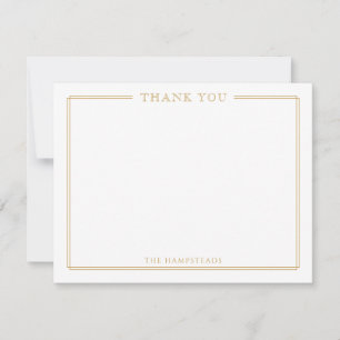 Family or Couples Elegant Gold Stationery Thank You Card