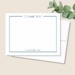 Family  or Couples Elegant Navy Blue Stationery Thank You Card<br><div class="desc">This thank you design features a thin double border with space for a name/text at the bottom. Click the customise button if you would like to adjust the design elements and/or further modify the text! Variations of this design, additional colours, as well as coordinating products are available in our shop,...</div>