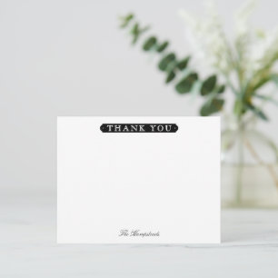 Family or Couples Formal Black & White Stationery Thank You Card